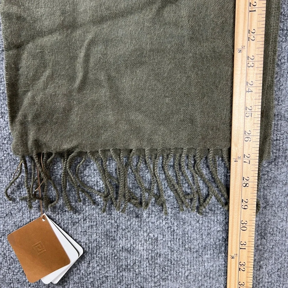 Sol Alpaca Scarf Olive Green 100% Baby Alpaca Brushed Scarf Made in Peru NWT
